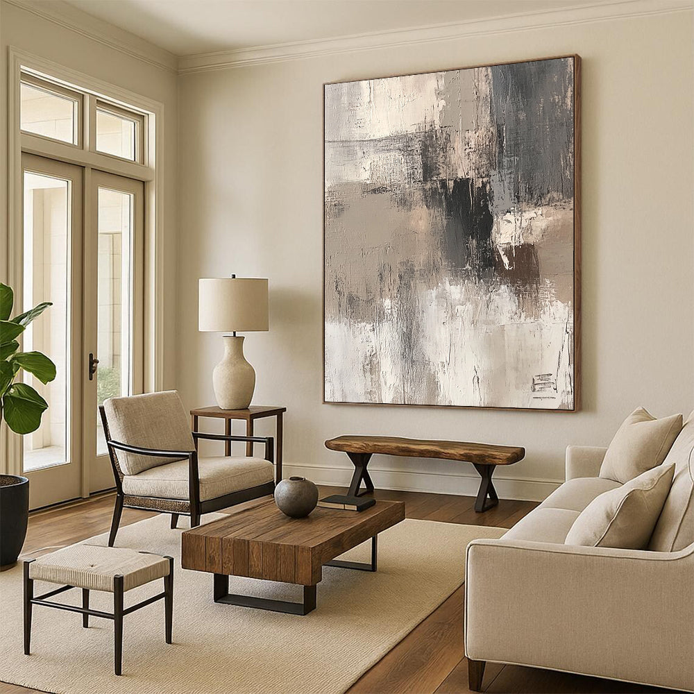 Handmade Art Neutral Tones Textured Abstract Painting HS175