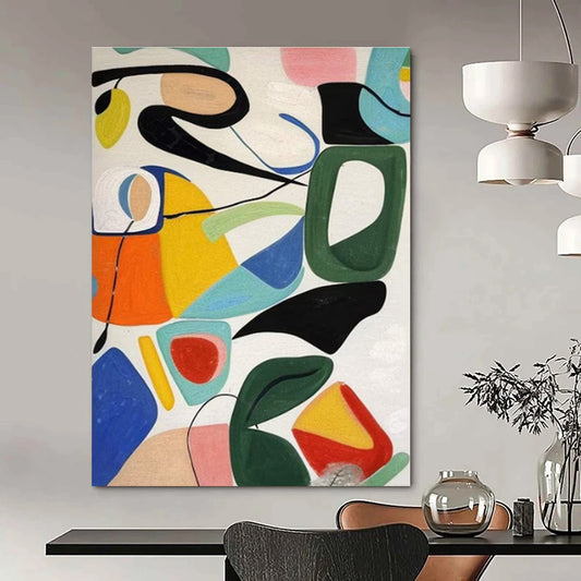 Multicolor Geometric Shapes Abstract Painting For Sale Online WS475