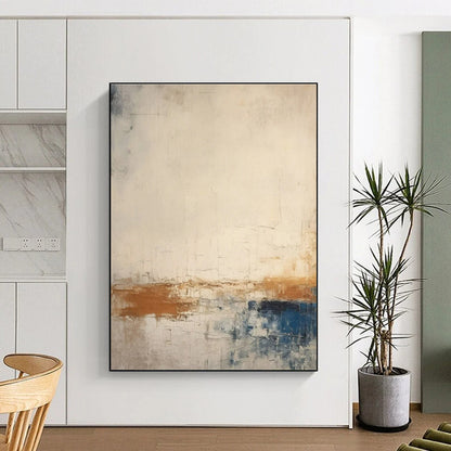 Acrylic Modern Art Paintings Beige, Brown, and Blue Textured Abstract Art HS754