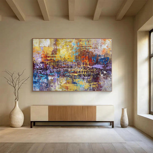 Big Size Multicolor Urban Abstract Reflection Painting WB052