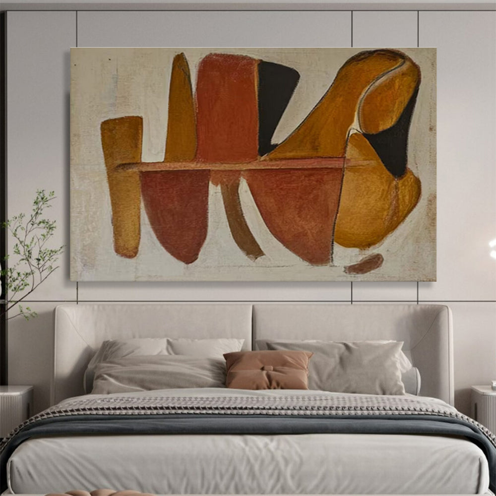 Contemporary Abstract Art Earthy Tones Geometric Shapes Abstract Painting WB331