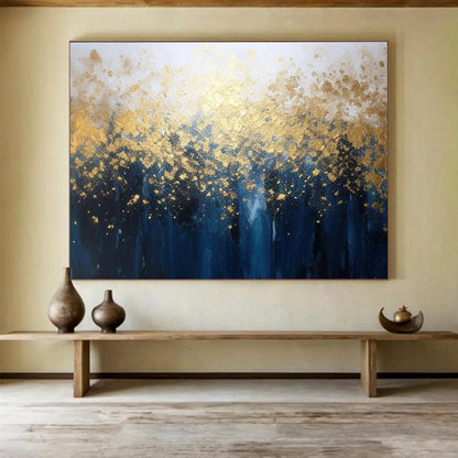 Big Size Multicolor Abstract Golden Forest Painting WB195