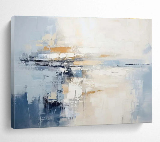 Oversized Canvas Art Multicolor Abstract Seaside Painting WB206