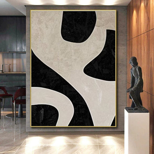 Unique Abstract Art Black and White Organic Abstract Art HS678