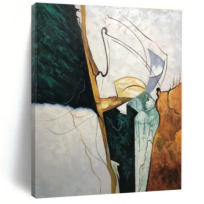 Unique Abstract Art Multicolor Geometric Abstract, Large Contemporary Wall Art HS413