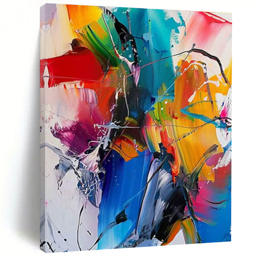 Gaint Canvas Art Multicolor Gestural Abstract, Oversized Abstract Wall Art HS365