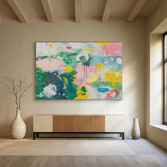 Oversized Canvas Art Multicolor Abstract Expressionist Painting WB109
