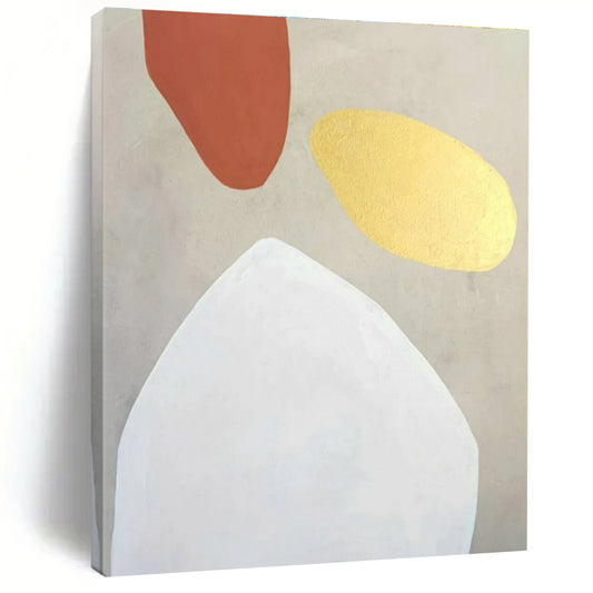 Unique Abstract Art Neutral Tones with Rust and Gold Accents Abstract Art HS643