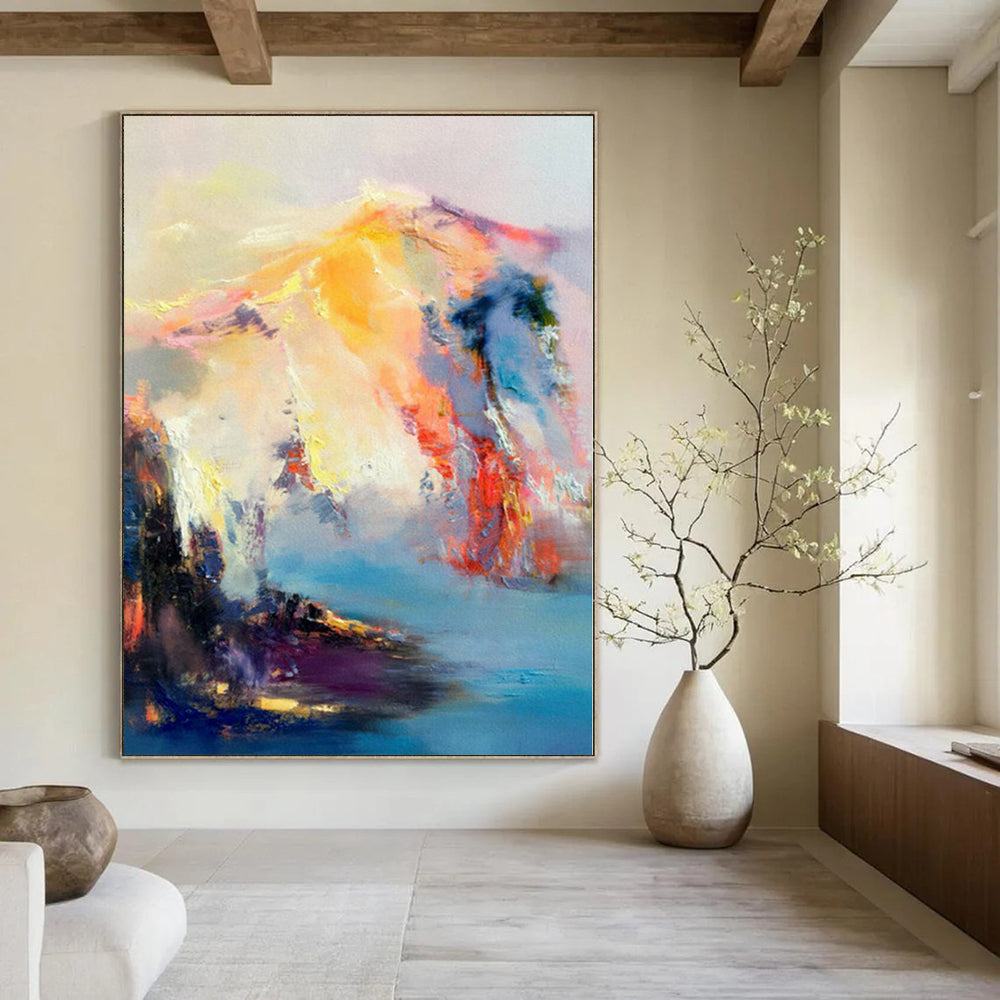 Multicolor Abstract Landscape Art For Living Room and Art Studio WS421
