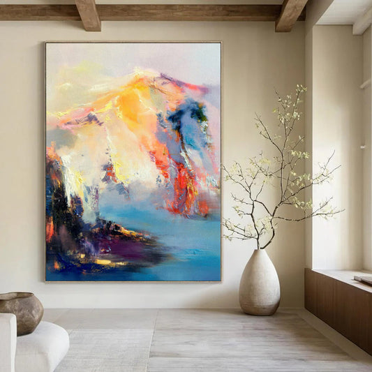 Multicolor Abstract Landscape Art For Living Room and Art Studio WS421