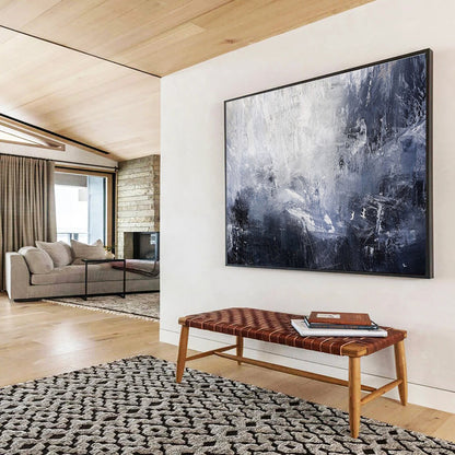 Blue, Gray, White Abstract Textured Art For Sale WB388