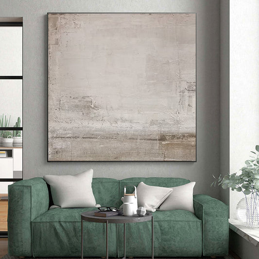 Modern Art Acrylic Beige Textured Abstract Art HS626