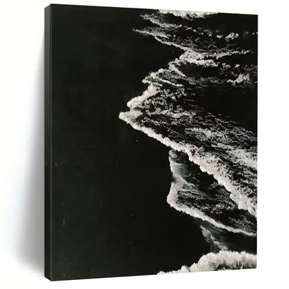 Black, White Abstract Seascape Art For Bathroom and Coastal-Themed Living Room WS454