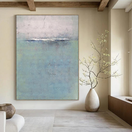 Blue, Gray Abstract Seascape Art For Living Room and Bedroom WS456