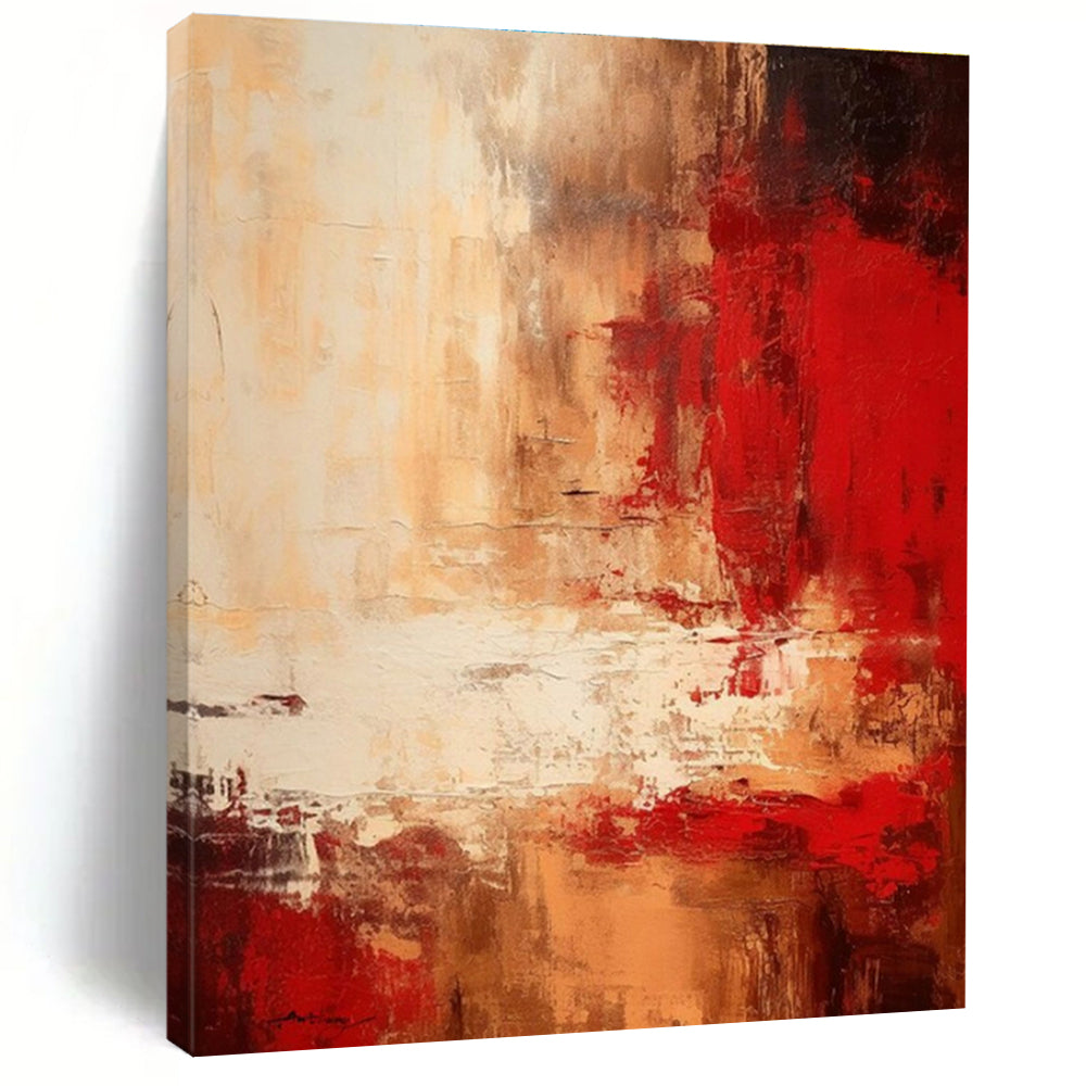 Acrylic Modern Art Paintings Warm Reds and Neutrals Abstract Expressionism HS583
