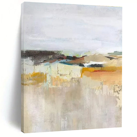 Hand Painted Art Neutral Tones with Warm Accents Abstract Landscape HS619