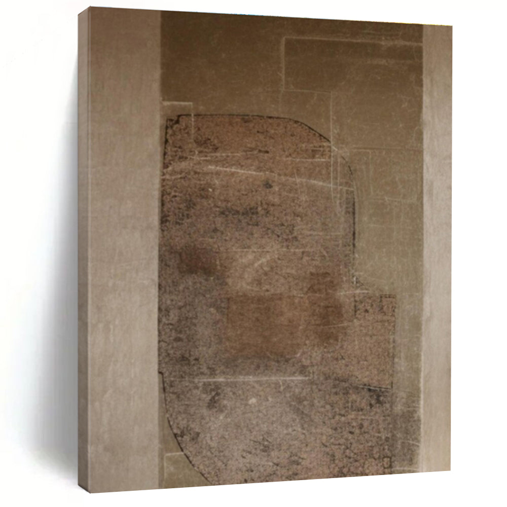 Unique Abstract Art Brown and Beige Textured Abstract Art HS743