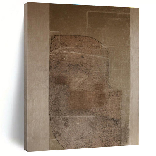 Unique Abstract Art Brown and Beige Textured Abstract Art HS743