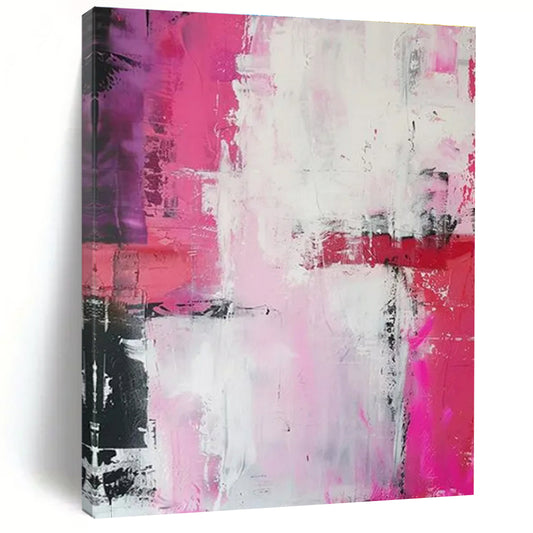 Pink and Red Abstract Art with Bold Textures HS589