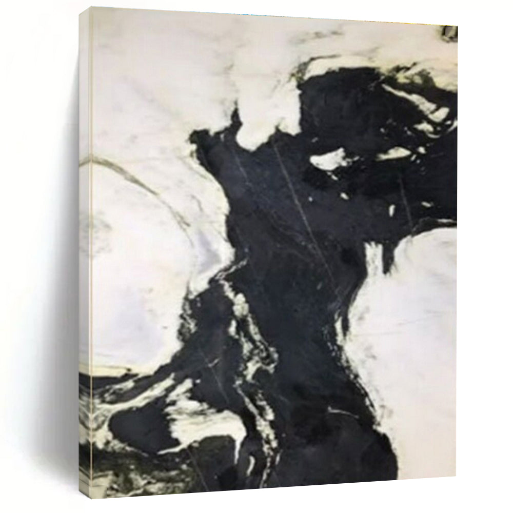 Black and White Abstract Art with Fluid Shapes HS574