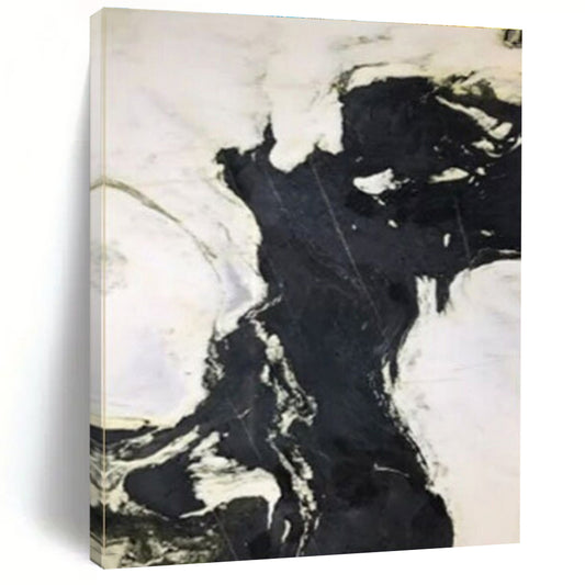 Black and White Abstract Art with Fluid Shapes HS574