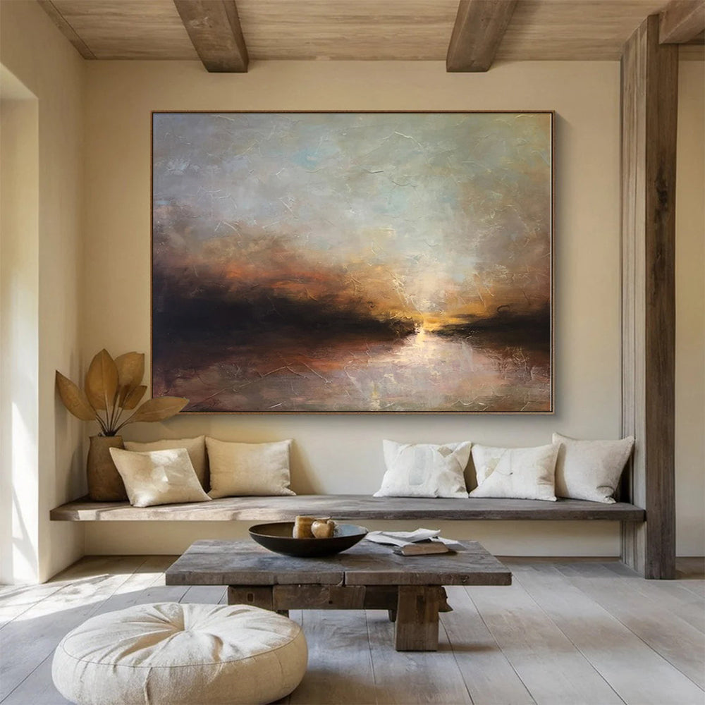 Oversized Canvas Art Multicolor Abstract Landscape Painting WB136