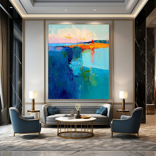 Multicolor Abstract Coastal Art For Living Room and Dining Room WS431