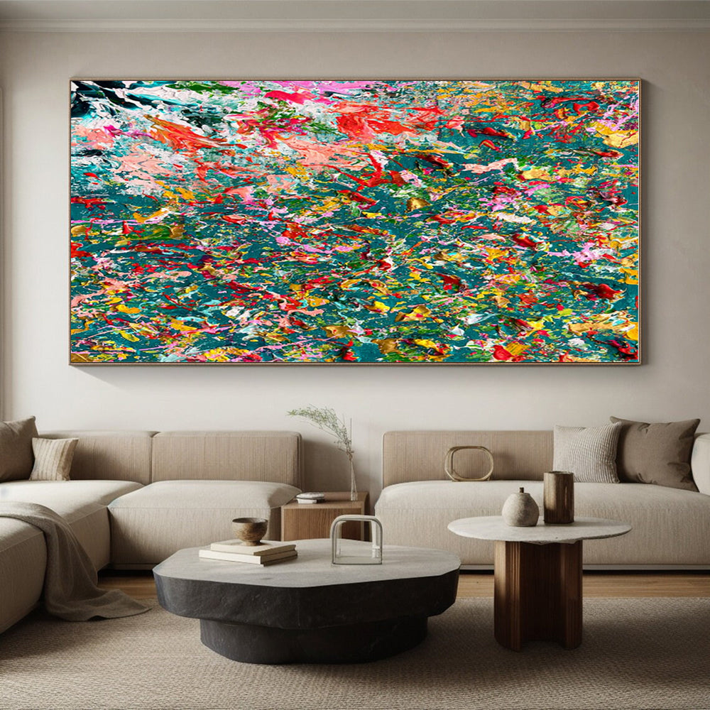 Cool Abstract Paintings Multicolor Dynamic Floral Abstract Art HS723