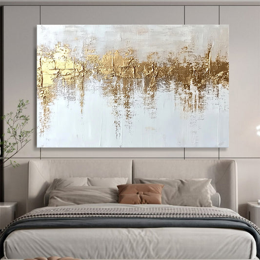 Big Size Blue, Orange, Yellow, and Gray Textured Abstract Painting WB268