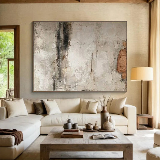 Gray, Brown Textured Abstract Art For Sale WB374