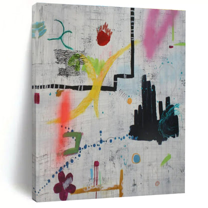 Handmade Art Multicolor Dynamic Abstract Painting On Canvas HS776