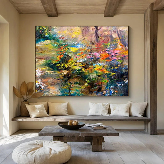 Huge Size Multicolor Floral Abstract Landscape Painting WB093