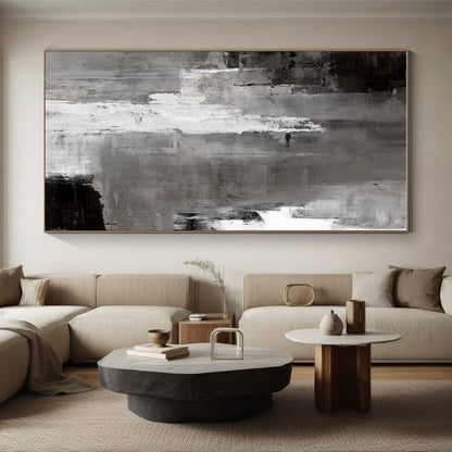 Acrylic Modern Art Paintings Gray and White Textured Abstract Art HS693