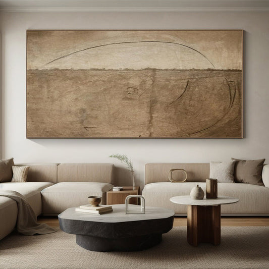 Monochromatic Minimalist Line Abstract Drawing HS563