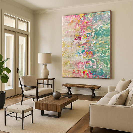 Unique Abstract Art Multicolor Textured Abstract Art HS727