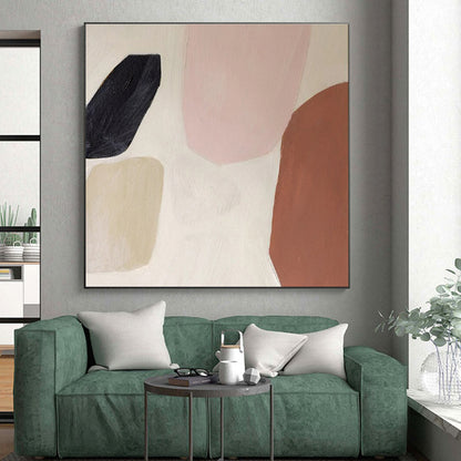 Hand Painted Art Soft Pastel Shapes Abstract Art, Paintings For House HS548
