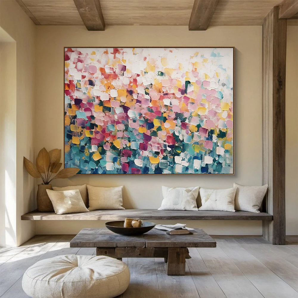 Extra Large Size Multicolor Abstract Pixel Art Painting WB154
