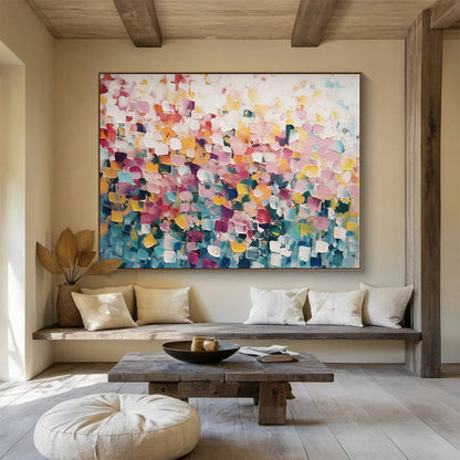 Extra Large Size Multicolor Abstract Pixel Art Painting WB154