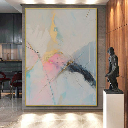 Handmade Art Pastel Tones with Gold Accents Abstract Art HS716