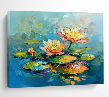 Big Size Multicolor Abstract Water Lily Painting WB205