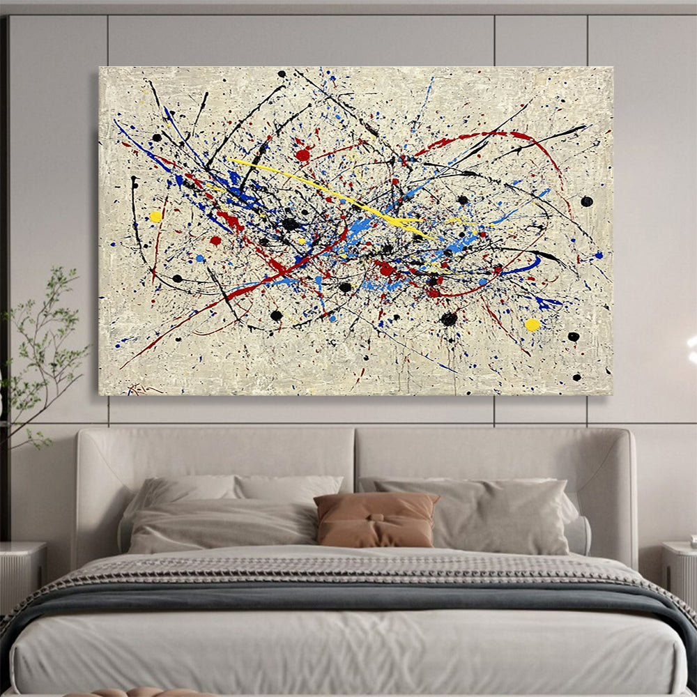 Oversized Canvas Art in Multicolor Splatter Abstract Style WB251