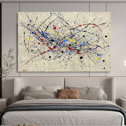 Oversized Canvas Art in Multicolor Splatter Abstract Style WB251