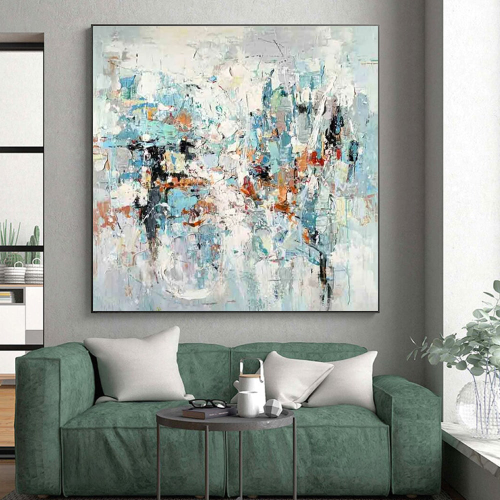 Modern Art Acrylic Multicolor Abstract Composition HS607