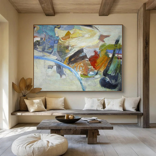 Huge Size Multicolor Abstract Expressionist Painting WB147