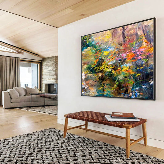 Huge Size Multicolor Floral Abstract Landscape Painting WB093