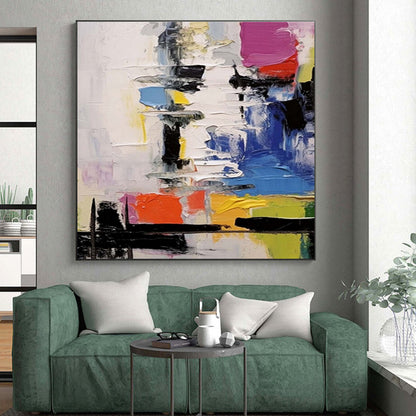 Large Painting In Living Room Colorful Textured Abstract Art, Modern Art Acrylic HS559
