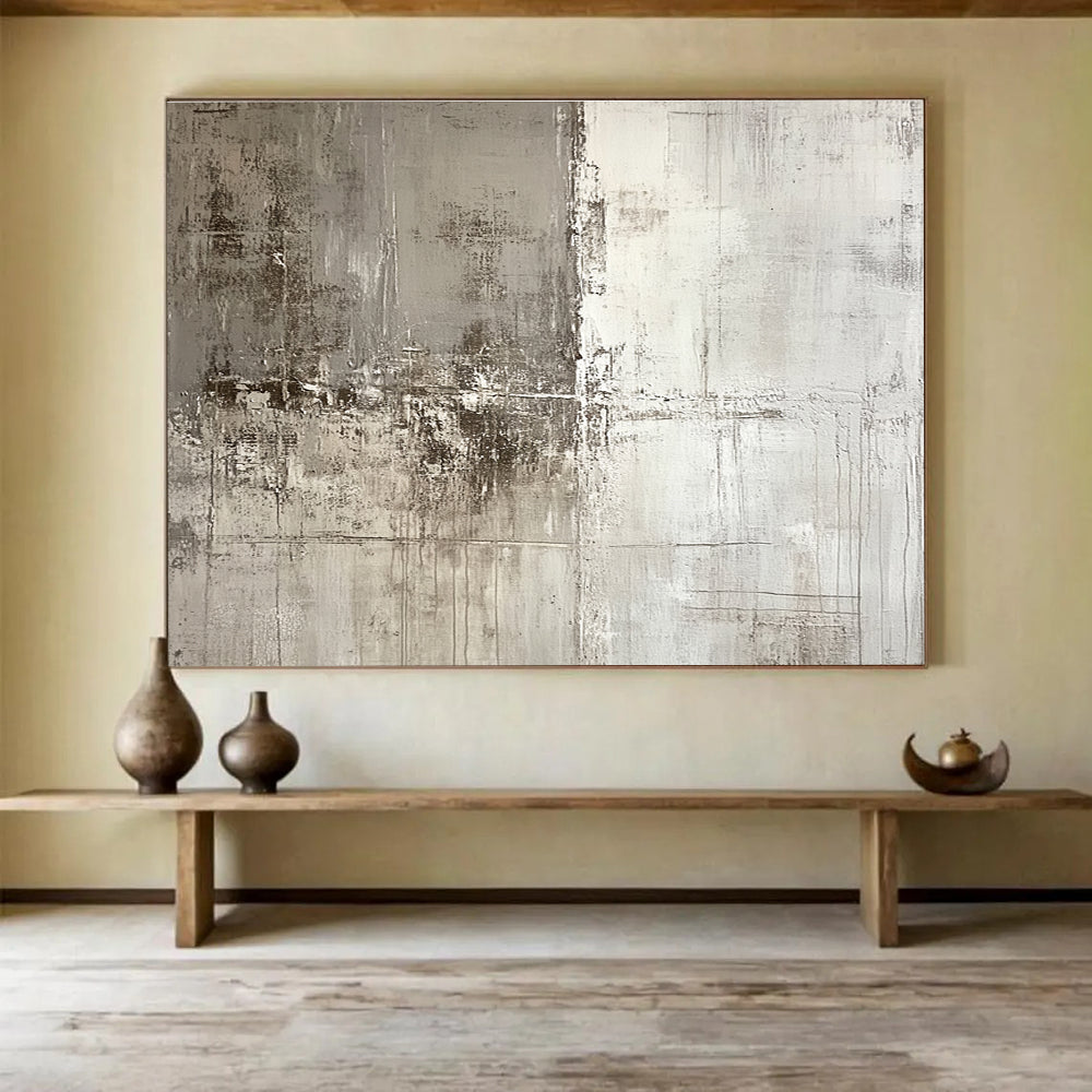 Big Size Gray Textured Abstract Art WB246