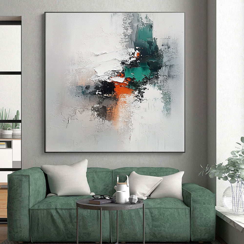 Hand-Painted Multicolor Textured Abstract Art HS198