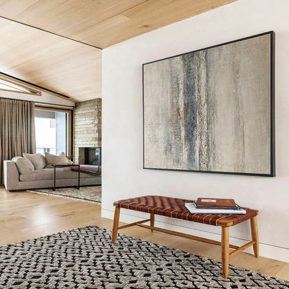 Beige, Gray, Blue Textured Abstract Art For Sale WB373