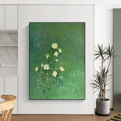 Green and Beige Abstract Landscape Painting For Sale WS504